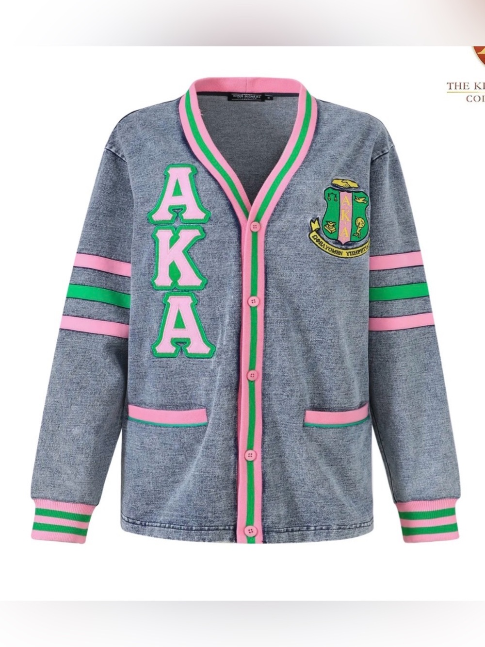 NEW Alpha Kappa Alpha AKA Denim Sorority Cardigan Women’s Size Medium